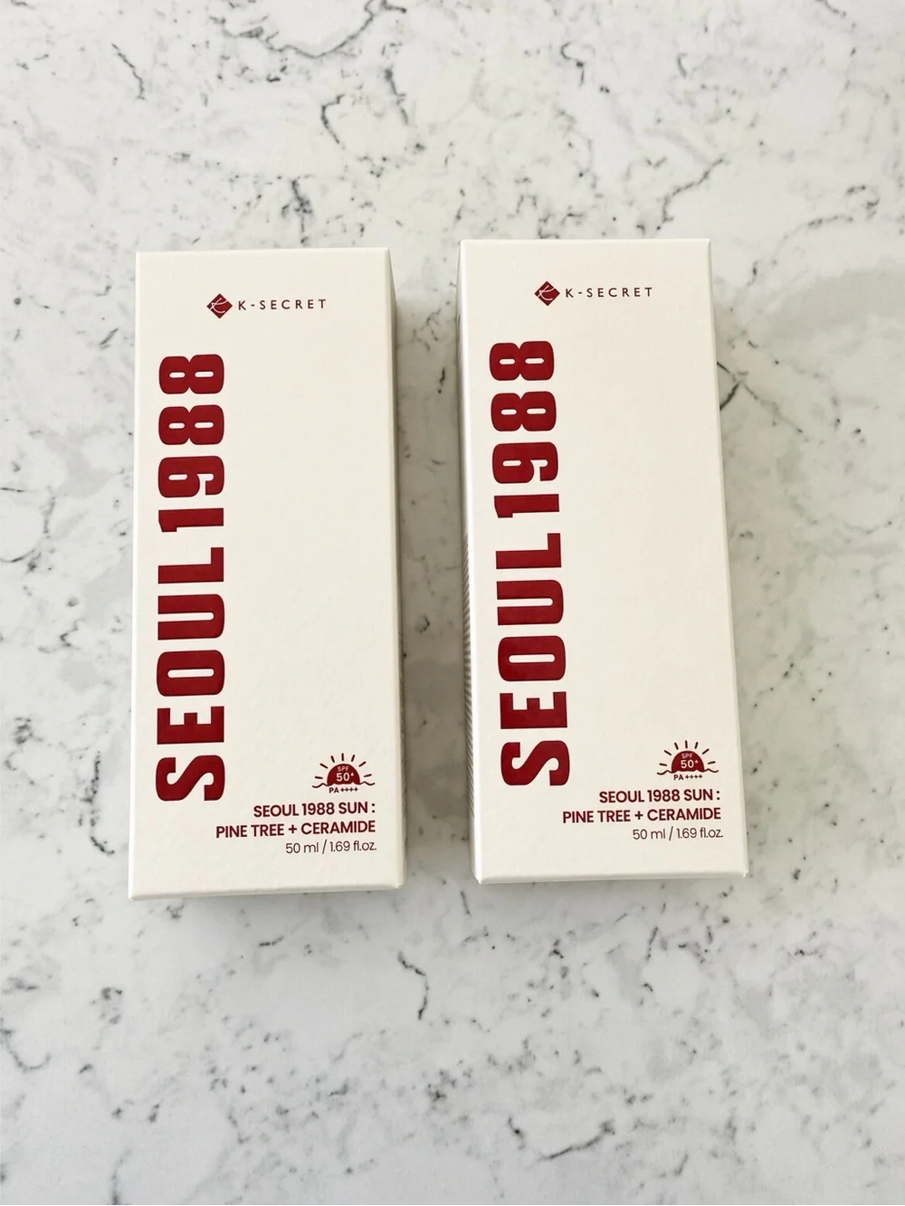 2x K-SECRET SEOUL 1988 Sun Pine Tree + Ceramide SPF50+ PA++++ 50ml – Korean